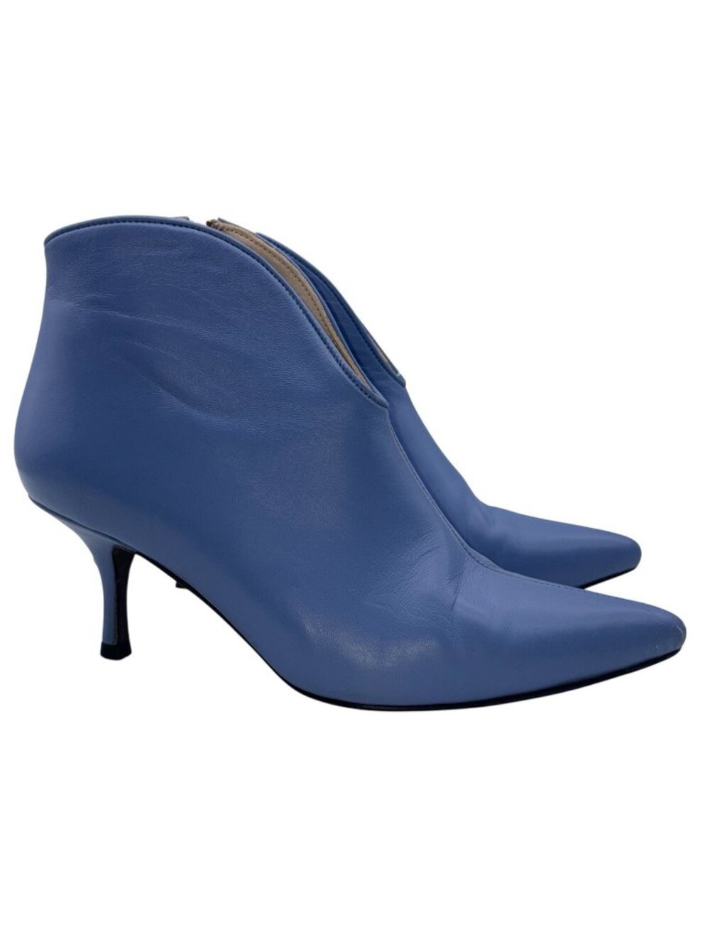 ANINE BING BLUE LEATHER POINTED TOE ANKLE BOOTS WOMEN'S SZ 37 US 7